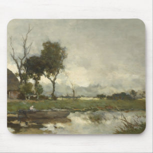 Tapis De Souris Paysage d'automne (art néerlandais Vintage) (Pays-