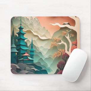 Tapis De Souris Paysage de découpe de papier Mousepad