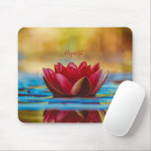 Tapis De Souris Paysage de fleurs de Lotus rouges, Zen (Avec souris)