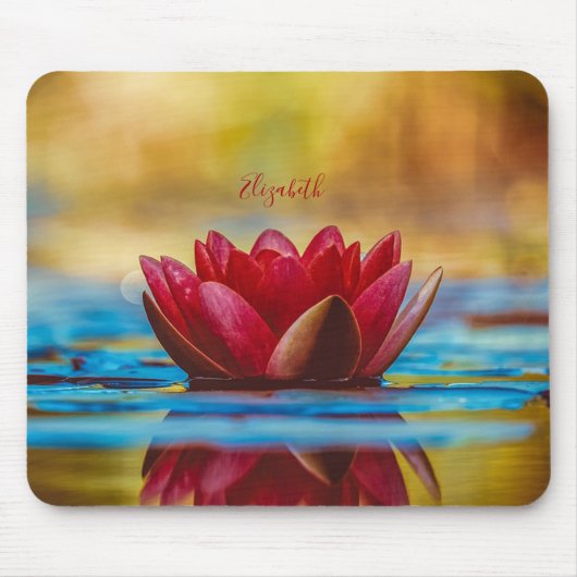 Tapis De Souris Paysage de fleurs de Lotus rouges, Zen (Devant)