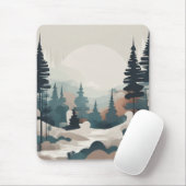 Tapis De Souris Paysage de la forêt de Boho (Avec souris)
