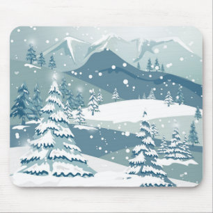 Tapis De Souris Paysage de la montagne de l'hiver