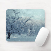 Tapis De Souris Paysage des arbres d'hiver (Avec souris)