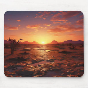 Tapis De Souris Paysage désertique au coucher du soleil