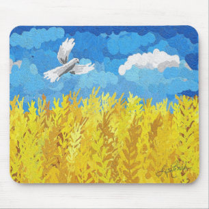 Tapis De Souris Paysage du drapeau ukrainien
