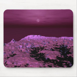Tapis De Souris Paysage lunaire pourpre sur un monde lointain