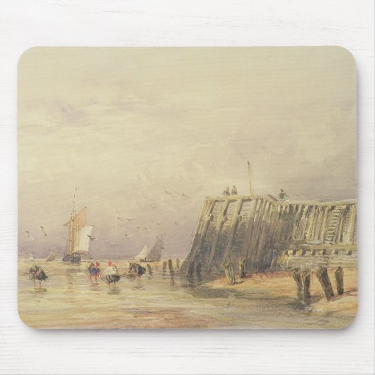 Tapis De Souris Paysage marin avec des péniches et des figures (Devant)