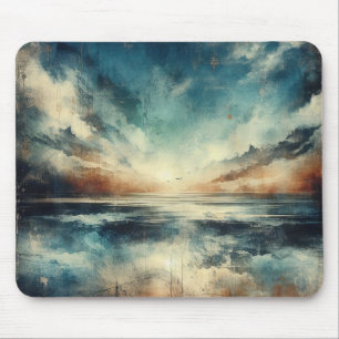 Tapis De Souris Paysage marin orageux bleu, photographie ancienne