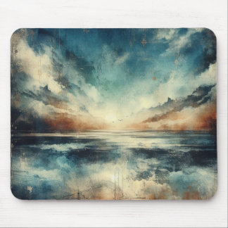 Tapis De Souris Paysage marin orageux bleu, photographie ancienne
