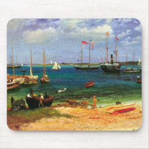 Tapis De Souris Paysage marin vintage, port de Nassau par Bierstad