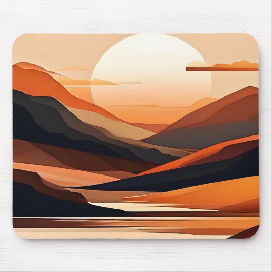 Tapis De Souris Paysage minimaliste abstrait (Devant)