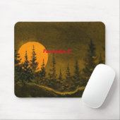 Tapis De Souris Paysage nocturne; chasse ou moisson lune (Avec souris)