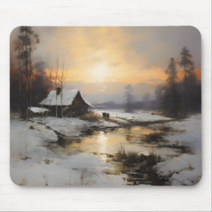 Tapis De Souris Paysage nordique d'hiver
