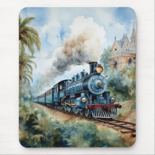 Tapis De Souris Paysage panoramique avec un train victorien