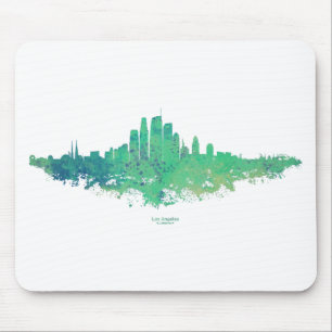 Tapis De Souris Paysage urbain de la ville de Los Angeles - Vert M