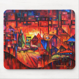 Tapis De Souris Paysage urbain de parallaxe - Mousepad
