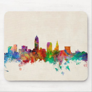 Tapis De Souris Paysage urbain d'horizon de Cleveland Ohio