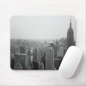 Tapis De Souris Paysage urbain noir et blanc d'horizon de NYC (Avec souris)