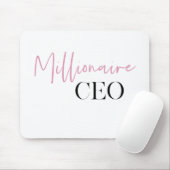 Tapis De Souris PDG de minima millionnaire moderne | Rose Et Noir (Avec souris)