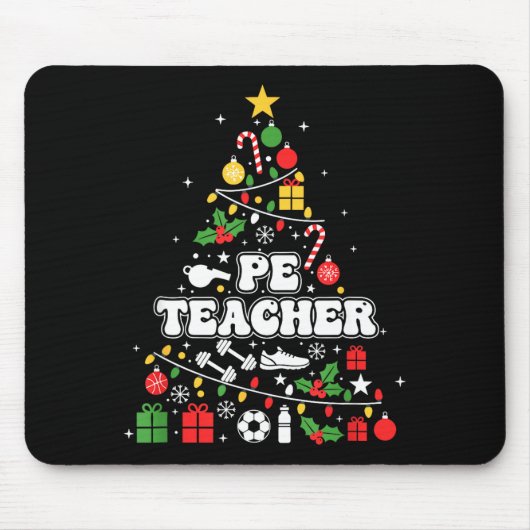 Tapis De Souris Pe Physical Education Teacher Christmas Tree Women (Devant)