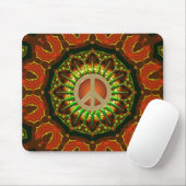 Tapis De Souris Peace Batik Géométrie florale Mousepad (Avec souris)