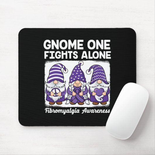 Tapis De Souris Peace Hope Love Gnomes Purple Ribbon Fibromyalgia (Avec souris)