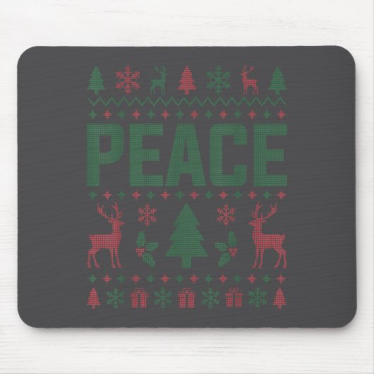 Tapis De Souris Peace I Come In Peace Couple Matching Ugly Christm (Devant)