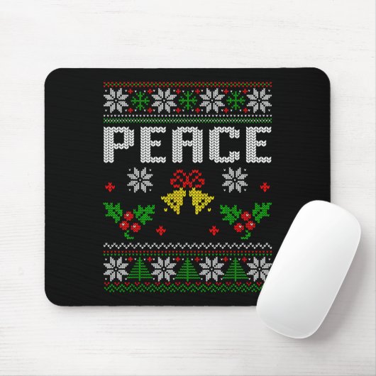 Tapis De Souris Peace I Come In Peace Couple Matching Ugly Christm (Avec souris)