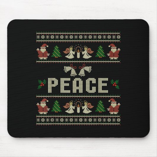 Tapis De Souris Peace I Come In Peace Couple Matching Ugly Christm (Devant)
