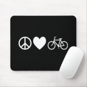 Tapis De Souris Peace Love and Bicycles (Avec souris)
