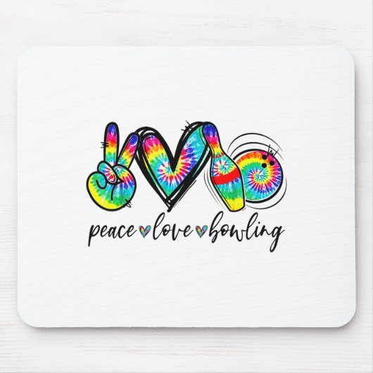 Tapis De Souris Peace Love Bowling Tie Dye Funny Bowling Lovers (Devant)