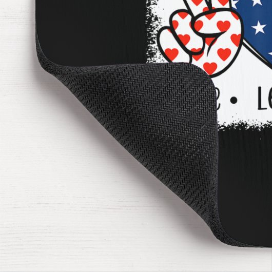 Tapis De Souris Peace Love Cheer Usa Drapeau 4 juillet Cheerled (Coin)