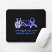 Tapis De Souris Peace Love Cure Alopecia Sensibilisation (Avec souris)