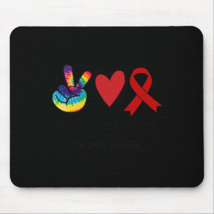 Tapis De Souris Peace Love Cure Blood Cancer Sensibilisation Lieu