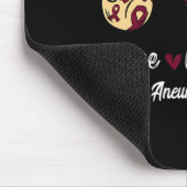 Tapis De Souris Peace Love Cure Cerveau Aneurysme Bourgogne Ruban (Coin)