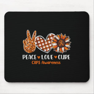 Tapis De Souris Peace Love Cure Crps Mois de sensibilisation Guerr