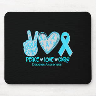 Tapis De Souris Peace Love Cure Diabetes Sensibilisation Cadeau