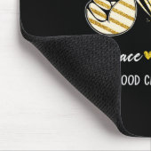Tapis De Souris Peace Love Cure Gold Ribbon Enfance Cancer Aware (Coin)