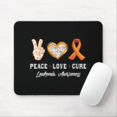 Tapis De Souris Peace Love cure Leukemia sensibilisation hommes fe (Avec souris)