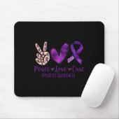 Tapis De Souris Peace love Cure Overdose Awareness Ruban (Avec souris)