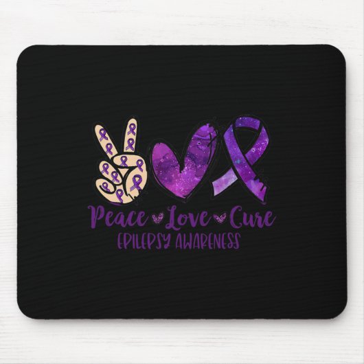 Tapis De Souris Peace love Cure Overdose Awareness Ruban (Devant)