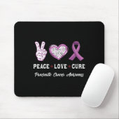 Tapis De Souris Peace Love cure Pancreatic cancer aware (Avec souris)