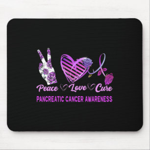 Tapis De Souris Peace Love Cure Pancréatic Cancer Awareness 1