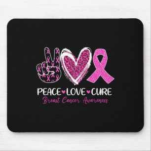 Tapis De Souris Peace Love Cure Pink Ribbon Cancer du sein Prix