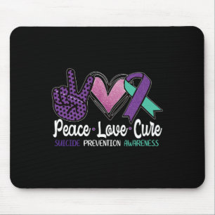 Tapis De Souris Peace Love Cure Prévention du suicide