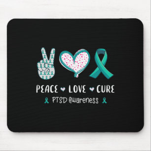 Tapis De Souris Peace Love Cure Ptsd Stress Disorder Sensibilisati