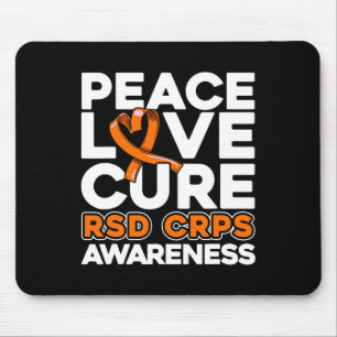 Tapis De Souris Peace Love Cure Rsd Crps Sensibilisation