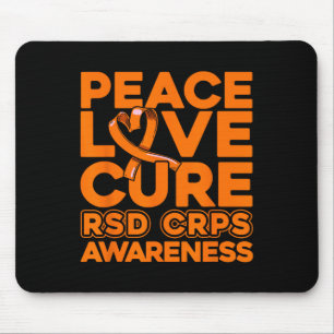 Tapis De Souris Peace Love Cure Rsd Crps Sensibilisation 1