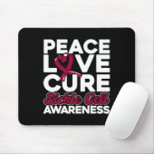 Tapis De Souris Peace Love Cure Sickle Cell Awareness 1 (Avec souris)