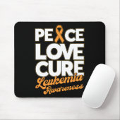 Tapis De Souris Peace Love Cure Support Leukemia Sensibilisation R (Avec souris)